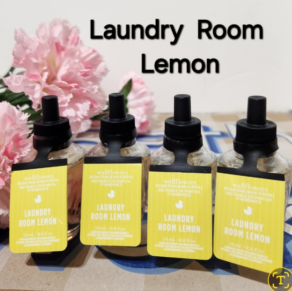 Bath & Body Works White Barn Laundry Room Lemon Wallflower Refills X4